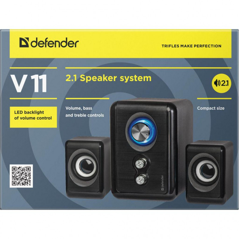 Акустическая 2.1 система V11 11 Вт, питание от USB DEFENDER 1 Акустическая 2.1 система V11 11 Вт, питание от USB DEFENDER 1