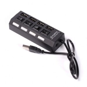 USB 2.0 хаб с выключателями, 4 порта, СуперЭконом, черный, SBHA-7204-B 1