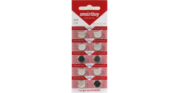 Батарейка часовая Smartbuy AG8-10B (100/2000) (SBBB-AG8-10B) 1