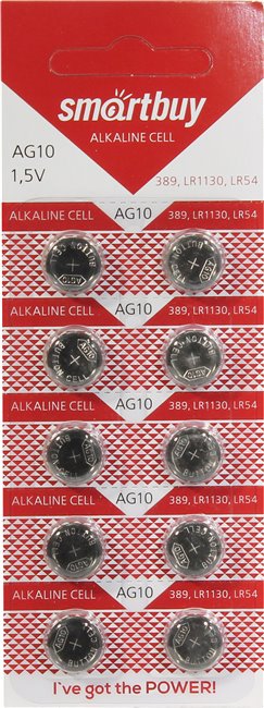 Батарейка часовая Smartbuy AG10-10B (100/2000) (SBBB-AG10-10B) 1
