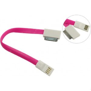 Дата-кабель Smartbuy USB - 30-pin для Apple, магнитный, длина 0,2, розовый iK-402m pink 1