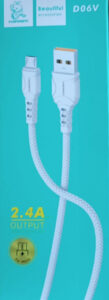 Кабель USB - Micro Denmen D06V White 1