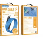 Кабель для зарядки и передачи данных S21 MicroUSB синий, 2.4 А, сил., 1 м, Smartbuy (iK-12-S21bb)