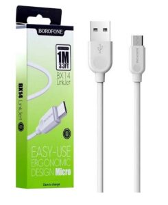 Кабель USB - Micro BOROFONE BX14 (белый) 1м 1