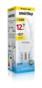Светодиодная (LED) Лампа Smartbuy-C37-12W/3000 (SBL-C37-12-30K-E14)/100 1