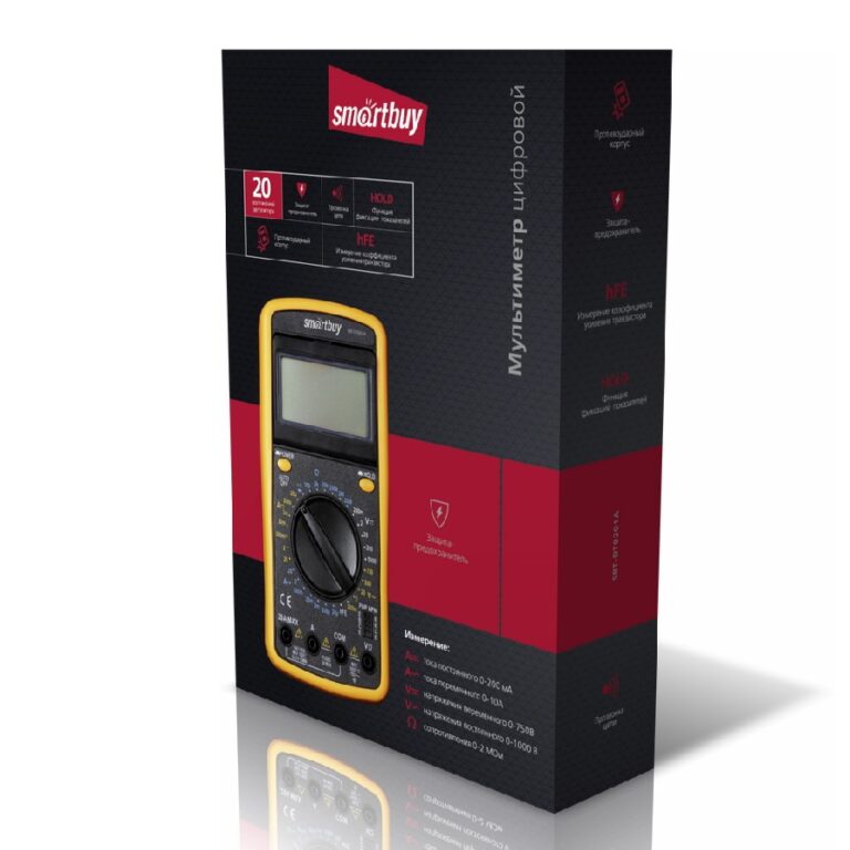 Мультиметр DT9201A, противоуд., многофункц., в компл: щупы, крона, Smartbuy tools (SBT-DT9201A)/40 1