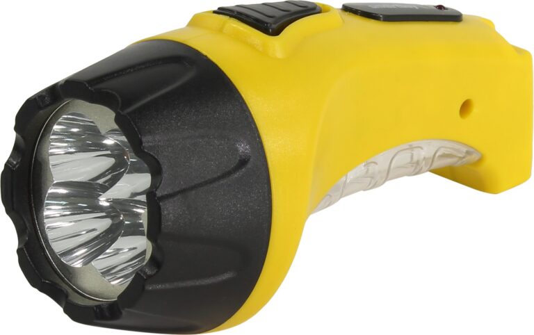Аккумуляторный светодиодный фонарь 4+6 LED с прямой зарядкой Smartbuy, желтый (SBF-87-Y)/120 1