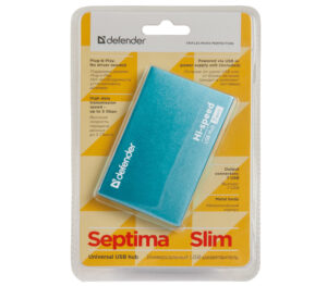 Универсальный USB разветвитель Septima Slim USB2.0, 7портов,блок питания2A DEFENDER 1