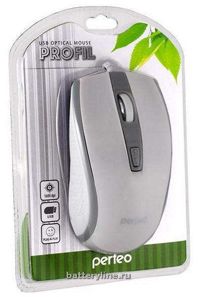 Perfeo мышь оптическая "PROFIL", 4 кн, USB, бел-сер 1 Perfeo мышь оптическая "PROFIL", 4 кн, USB, бел-сер 1
