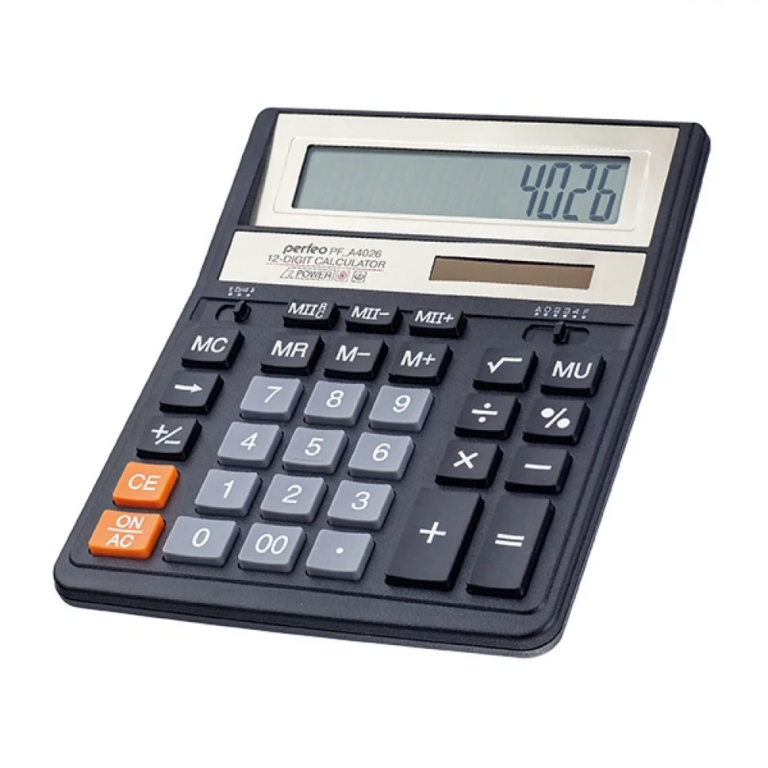 Perfeo калькулятор бухгалтерский PF_A4026, 12-разр, черный 1
