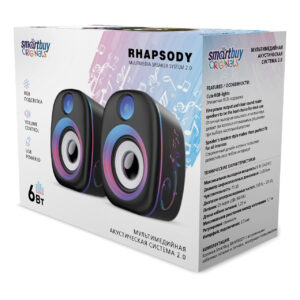 Акустическая система 2.0 SmartBuy RHAPSODY, 6Вт, RGB-подсветка, USB (SBA-4800)/40 1