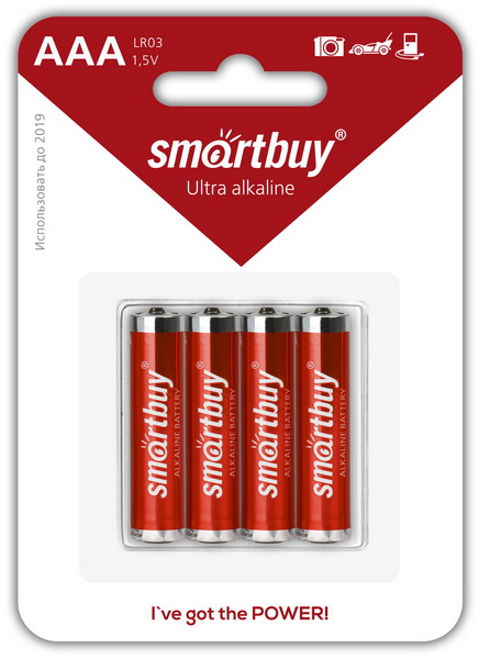 Батарейка алкалиновая Smartbuy LR03/4B (48/480) (SBBA-3A04B) 1 Батарейка алкалиновая Smartbuy LR03/4B (48/480) (SBBA-3A04B) 1