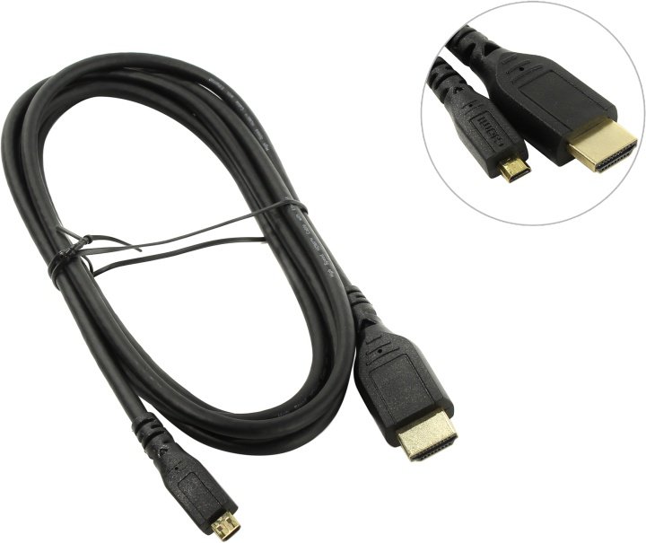 Кабель Smartbuy HDMI to micro HDMI ver. 1.4b A-M/D-M, 1,8 m (gold-plated) (K-318-120)/25 1
