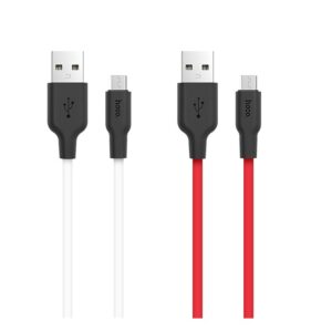 Дата-кабель USB 2.0A для micro USB Hoco X21 силикон 1м (Black Red) 1