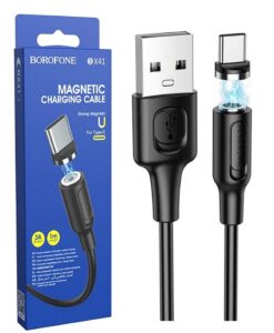 Кабель USB - TypeC BOROFONE BX41 магнитный (черный) 1м 1