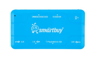 Картридер + Хаб Smartbuy USB 2.0 3 порта+SD/microSD/MS/M2 Combo 750 голубой (SBRH-750-B) 1