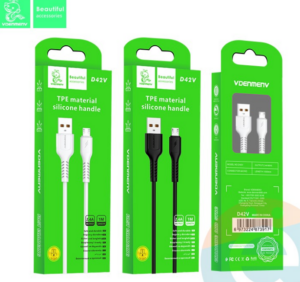 Кабель USB - Lightning DENMEN D42L (белый) 1м 1