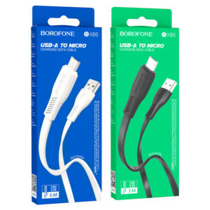 Дата-кабель USB 2.4A для micro USB Borofone BX85 ПВХ 1м (Black) 1