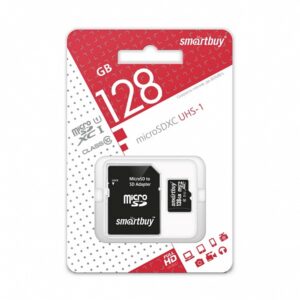 micro SDXC карта памяти Smartbuy 128GB Class 10 UHS-1 (с адаптером SD) 1