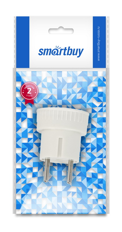 Адаптер переходник Smartbuy, без заземления белый 6А 250В (SBE-06-S05-w) 1