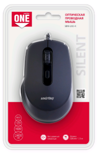 Мышь проводная беззвучная Smartbuy ONE 265-K черная (SBM-265-K) / 40 1