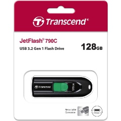 Флеш-накопитель Transcend USB Накопитель Transcend 128GB JETFLASH 790C USB3.2, Type-C, Black 1