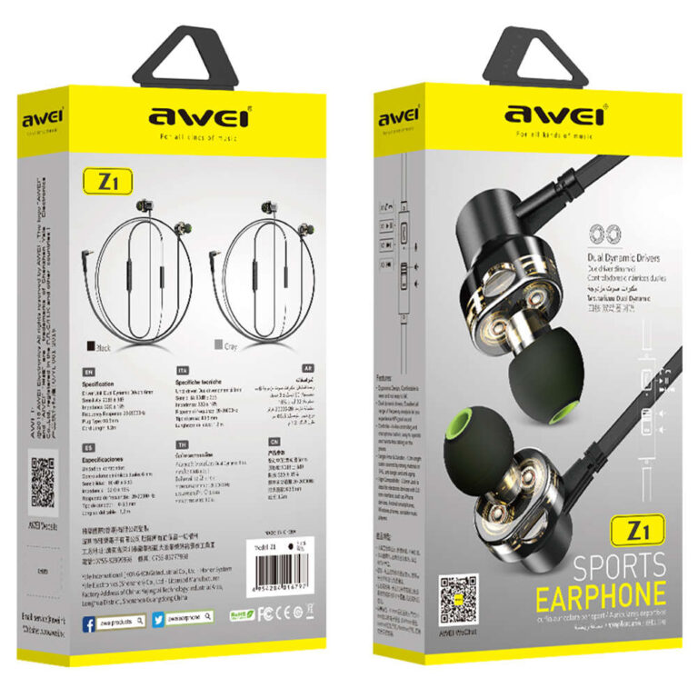 Наушники проводные с микрофоном Awei  Z1  (Black) 1