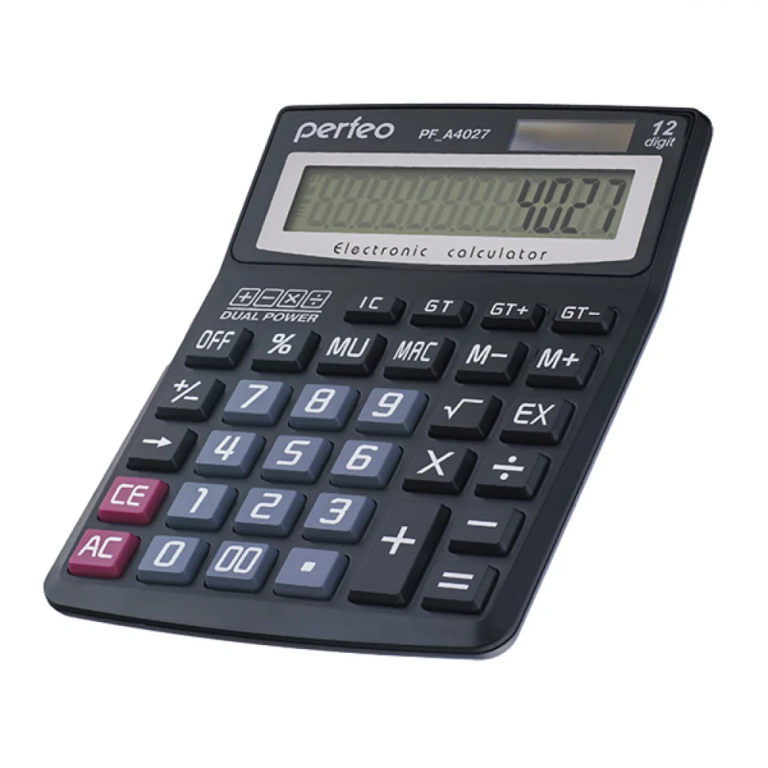 Perfeo калькулятор бухгалтерский PF_A4027, 12-разр., GT, черный 1