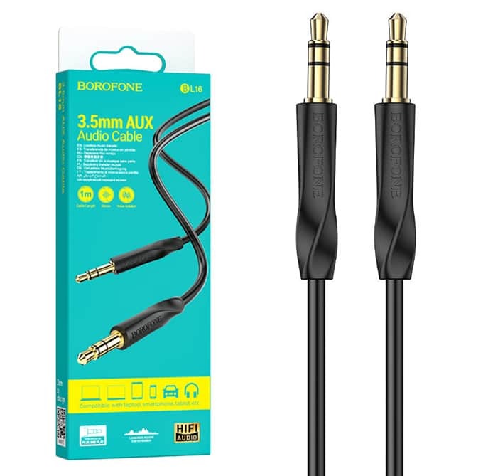 Кабель AUX BOROFONE BL16 (черный) 1м 1
