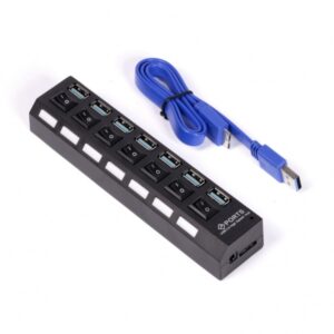 USB 3.0 хаб с выключателями, 7 портов, СуперЭконом, черный, SBHA-7307-B 1