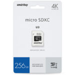 micro SDXC карта памяти Smartbuy 256GB U3 V30 A1 Advanced R/W up to 90/55 с адапт (SB256GBSDU1A-AD)