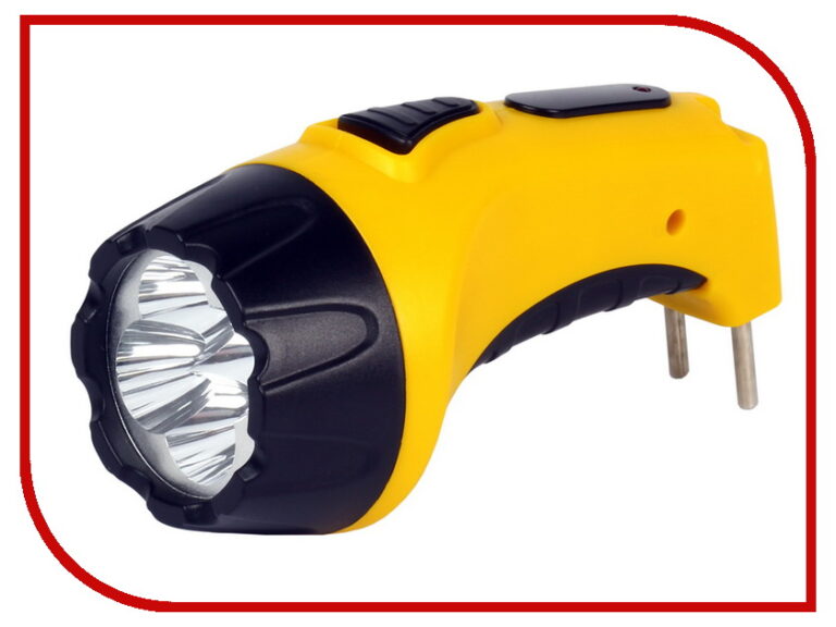 Аккумуляторный светодиодный фонарь 4 LED с прямой зарядкой Smartbuy, желтый (SBF-84-Y)/60 1