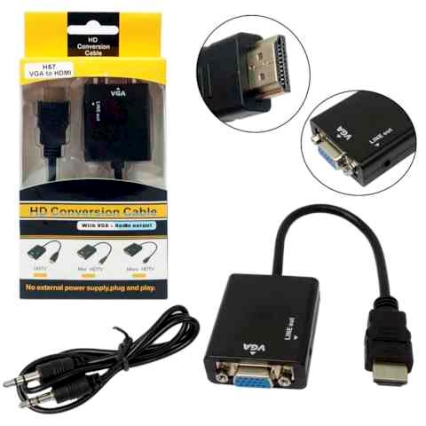 Адаптер H57 VGA to HDMI  (Black) 1