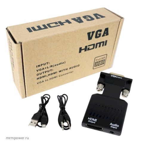 Переходник H01  VGA/HDMI с зарядкой и AUX кабелем 1