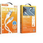 Кабель для зарядки и передачи данных S72 MicroUSB белый, 2.4 А, сил., 1м, Smartbuy (iK-12-S72w)