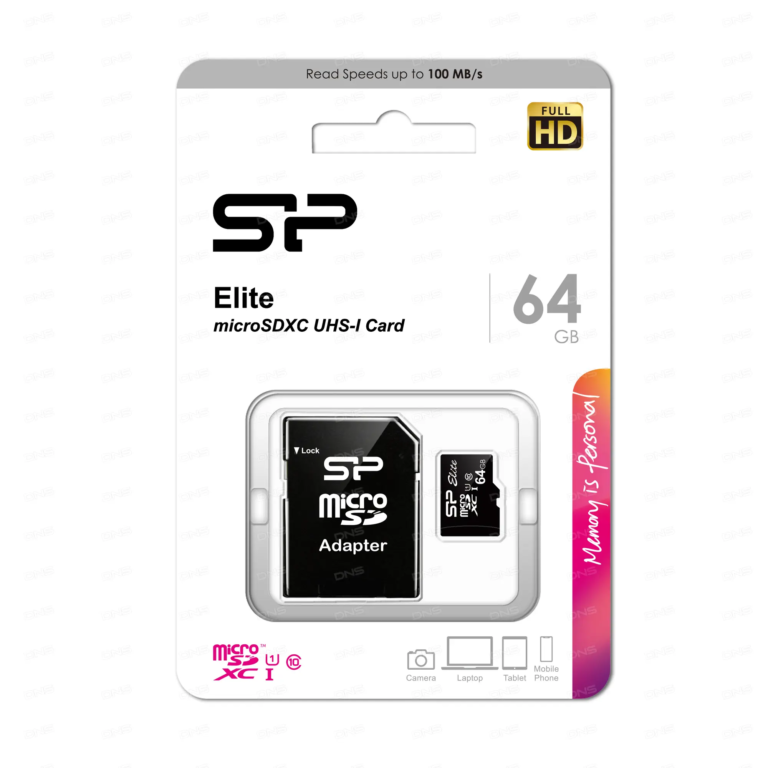 micro SDXC карта памяти Silicon Power 64GB Class10 Elite UHS-I R/W 50/15 MB/s без адаптера 1