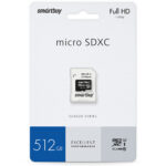 micro SDXC карта памяти Smartbuy 512GB Class10 UHS (с адаптером SD)