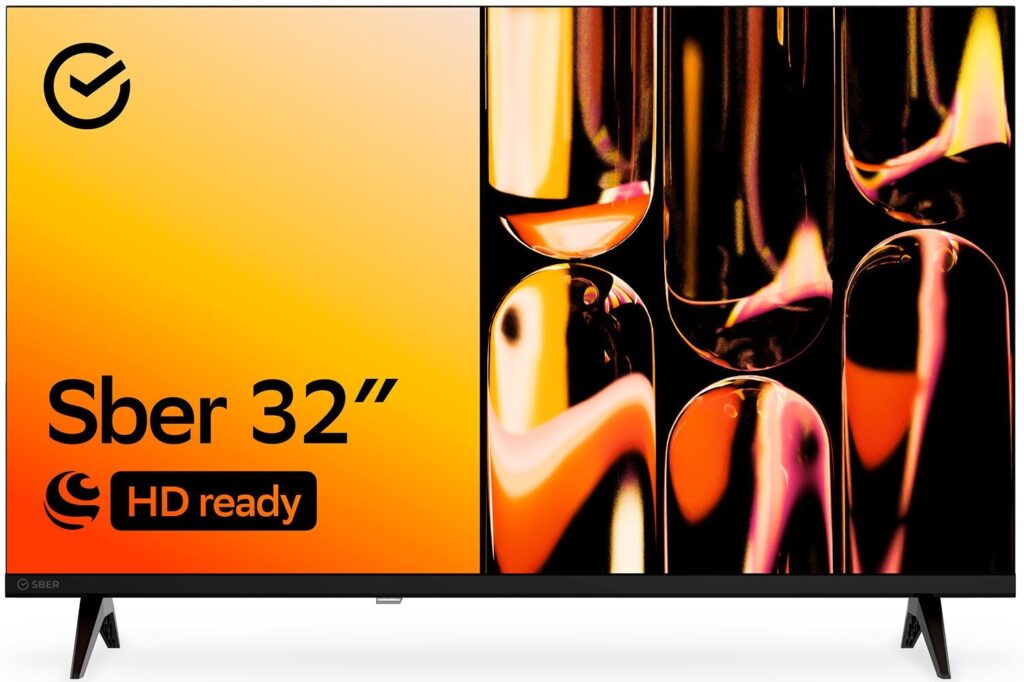 32" Телевизор Sber SDX 32H2124 черный 1366x768, HD Ready, 60 Гц, Wi-Fi, Smart TV, Салют ТВ 1