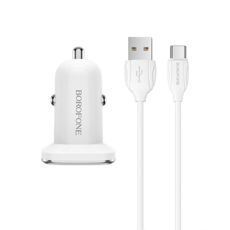 АЗУ 2USB 2.4A для Type-C Borofone BZ12 (White) 1
