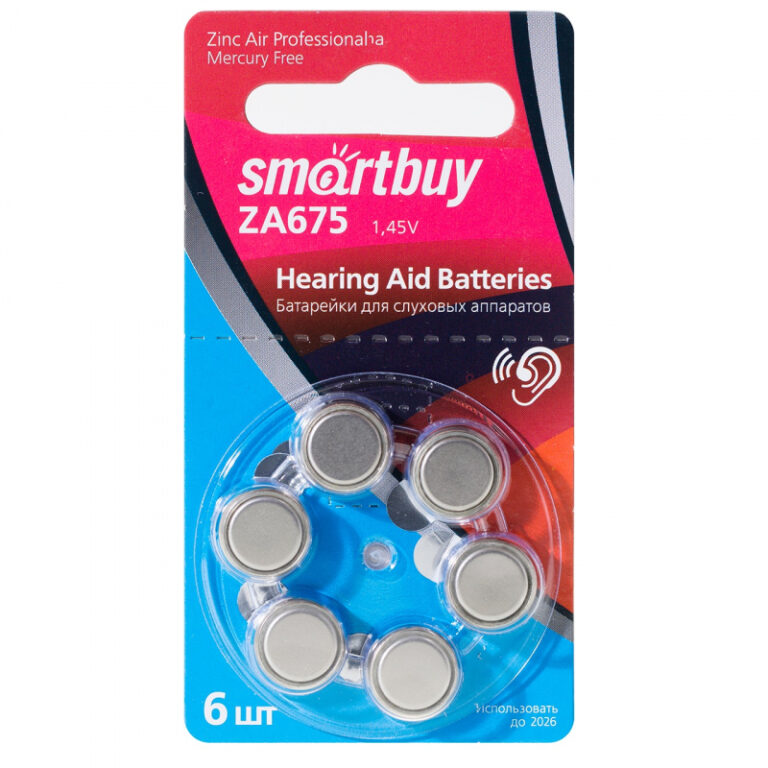 Батарейка для слуховых аппаратов Smartbuy A675-6B (60/3000) (SBZA-A675-6B) 1