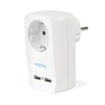 Адаптер-фильтр Smartbuy, 1 гнездо с заземлением 16A, 2 USB 2.1 A (SBE-16-A05-USB)