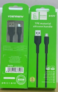 Кабель USB - Micro DENMEN D42V (черный) 1м 1