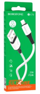 Дата-кабель USB 2.4A для Type-C Borofone BX79 силикон 1м (White) 1
