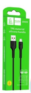 Кабель USB - TypeC DENMEN D42T (черный) 1м 1