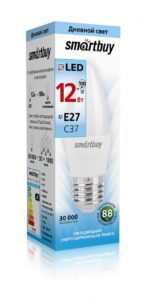 Светодиодная (LED) Лампа Smartbuy-C37-12W/4000 (SBL-C37-12-40K-E27) 1