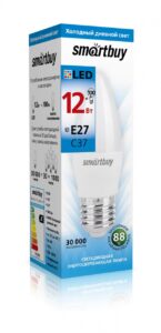 Светодиодная (LED) Лампа Smartbuy-C37-12W/6000 (SBL-C37-12-60K-E27) 1