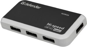Универсальный USB разветвитель Quadro Power USB2.0, 4порта, блок питания2A DEFENDER