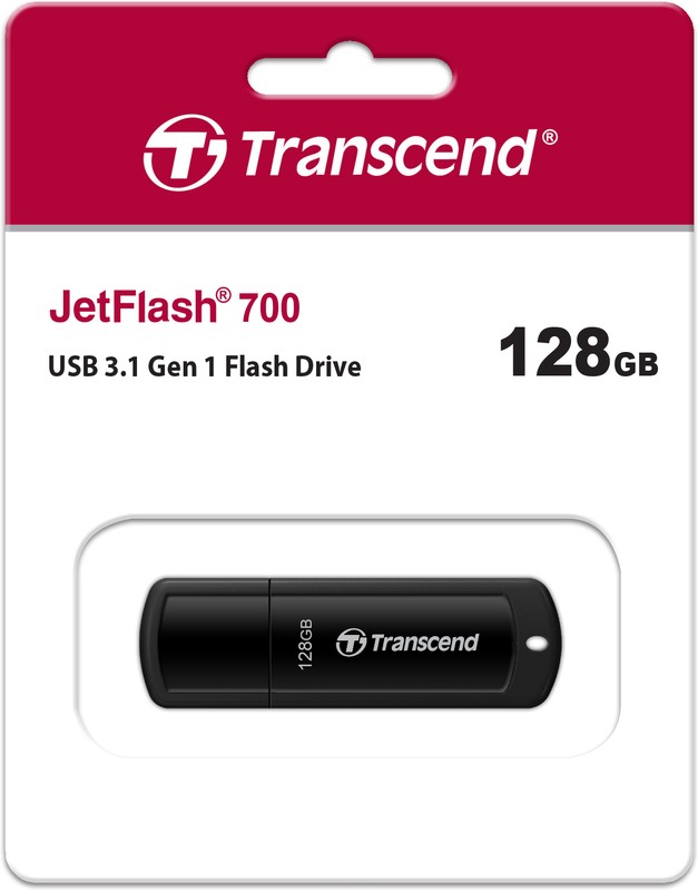 Флеш диск 128GB Transcend JetFlash 700 USB 3.0, Черный 1