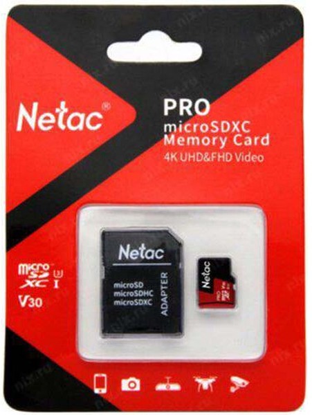 Флеш карта MicroSD card Netac P500 Extreme Pro 128GB, retail version w/SD adapter 1