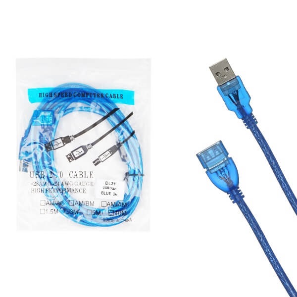 Кабель удлинитель DL21 USB2.0 M/F с фильтром 3м (blue)  10pcs 1